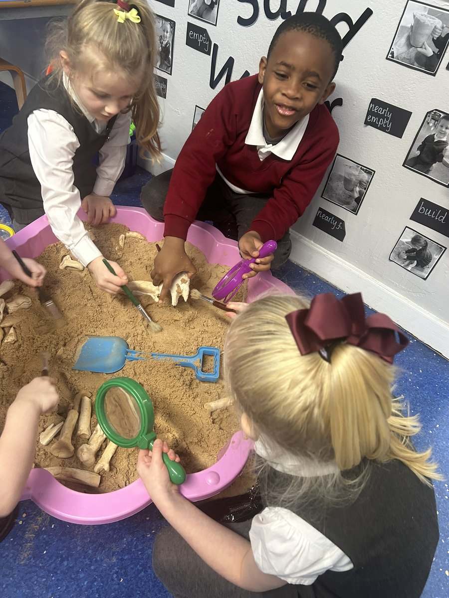 We have also been learning about fossils and the role of a palaeontologist. We learned about how fossils are formed and the types of information scientists can get from fossils. We then took on the role of a palaeontologist to dig for and investigate fossils 🔬🥼🧬🦕🦖🔍