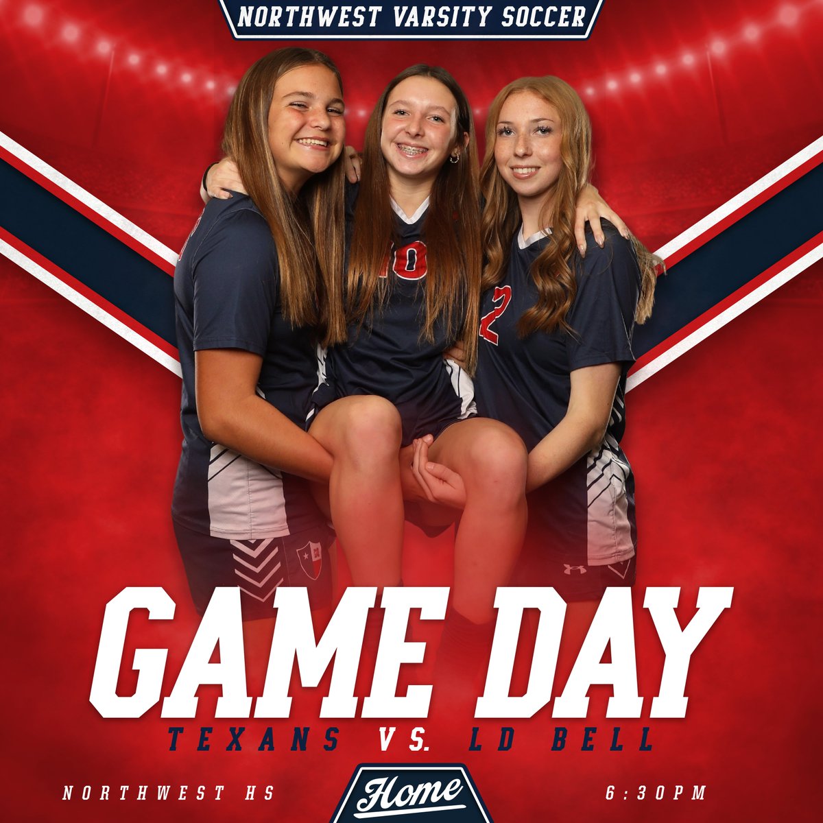 Come out and support both teams tonight as they take on LD Bell at home. JV kicks off at 5:00, followed by Varsity at 6:30.