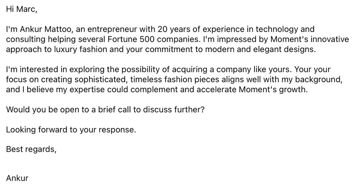 You know you made it when people try to acquire your company. Congrats to everyone @moment , we did 