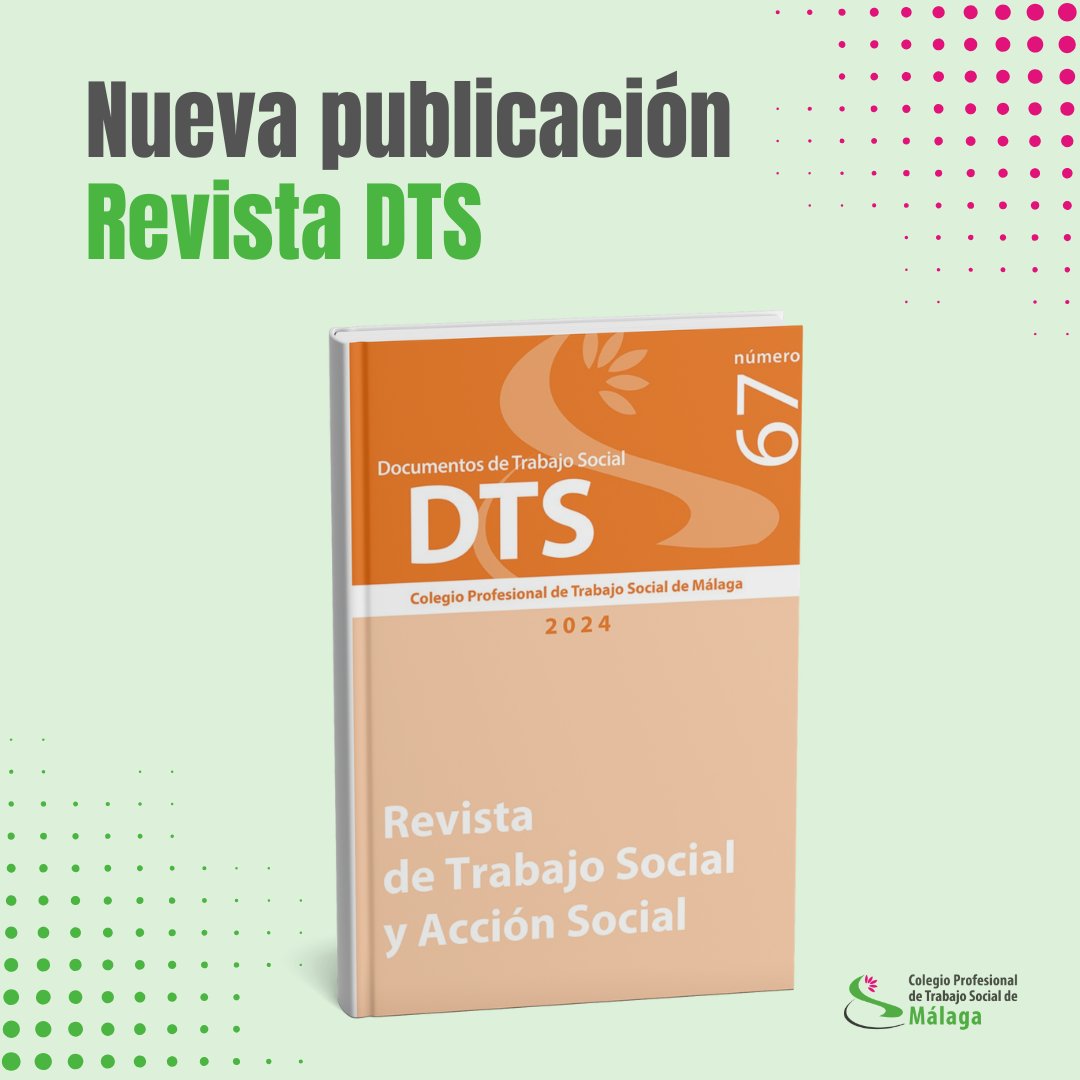 NUEVA PUBLICACIÓN 📚📕 | Disponible núm. 67 de <a href="/DTSRevista/">Revista DTS</a> 

📌 En esta edición se han recibido un total de 9 artículos, distribuidos en 3 modalidades que provienen de diferentes regiones de ámbito nacional,  así como del ámbito internacional.

📲 Accede: trabajosocialmalaga.org/revista-dts