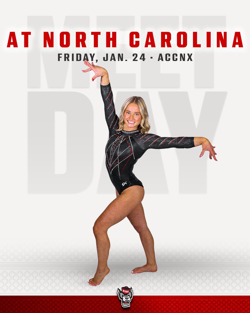 Time for a top 25 in-state rivalry!

 🆚 No. 23 North Carolina
🏟️ Carmichael Arena | Chapel Hill, NC
⏰ 6:45 PM ET
📊 tinyurl.com/ymz8zbrk
📺 tinyurl.com/y3cptt7n

#PackNastics | #GoPack