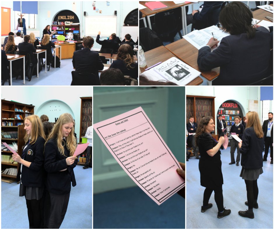 Y10's have been introduced to Shakespeare again this week in their English classes; studying a classic: Romeo and Juliet. Ms Andrew teaching her class via the medium of Drama! Students acting out a version of the exchange between Sampson, Gregory and Abraham from Act 1 Scene 1.