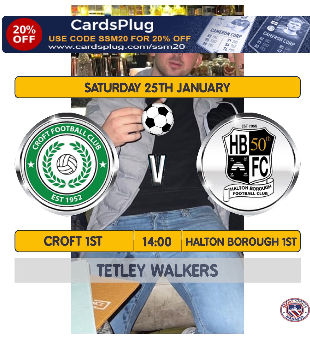 Next game:

<a href="/warrdistleague/">W&D FOOTBALL LEAGUE</a> 

Tomorrow’s fixture against Halton Borough.

#COYG
 
🟢⚫️🟢⚫️🟢⚫️