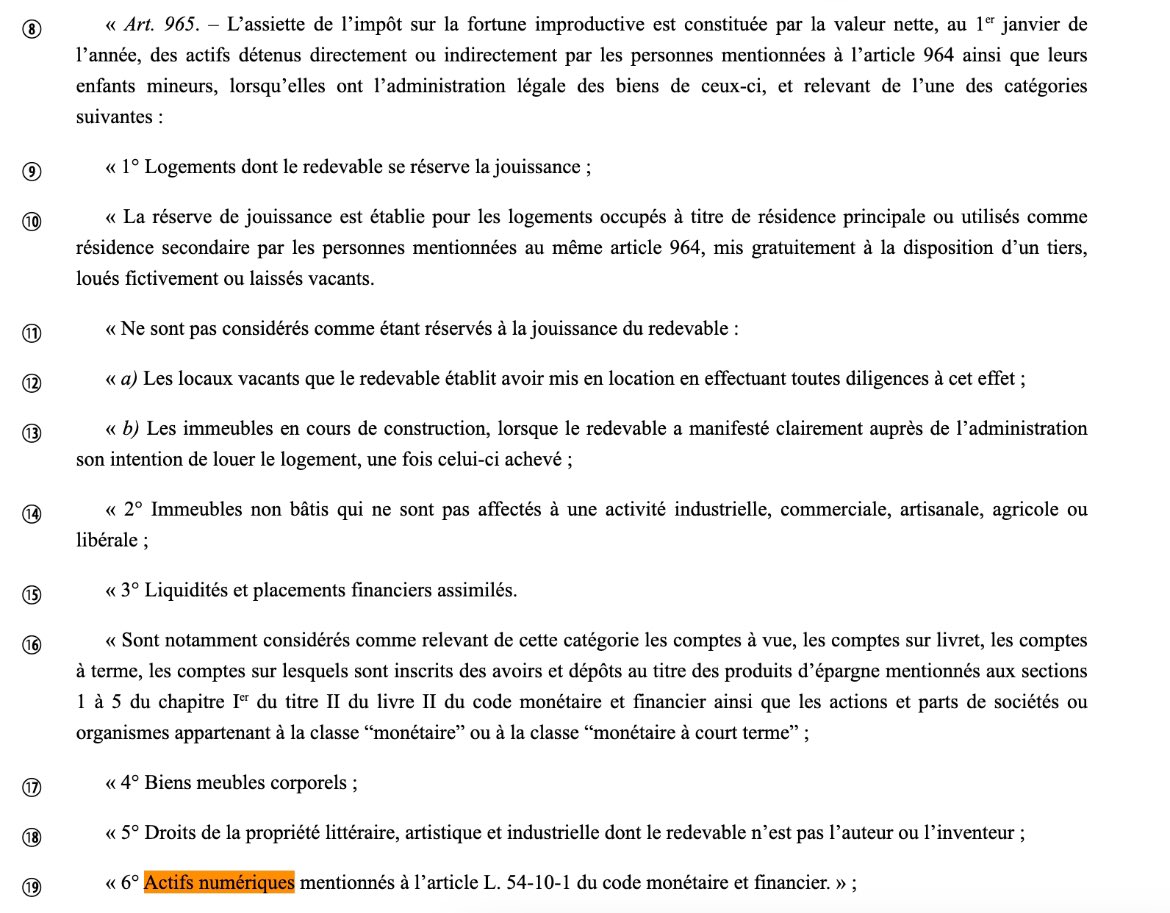 cryptoavocat's tweet photo. 🚨ALERTE LOI DE FINANCES 🚨

Le Sénat a voté hier l’impôt sur la fortune improductive incluant les crypto ! 

Et aussi la taxe mini de 20% pour certains pouvant augmenter la flat tax à 37,2%. 🙄

Pas de hausse de la flat tax restant à 30% pour la majorité.

#crypto #bitcoin https://t.co/L64cMBoFmB