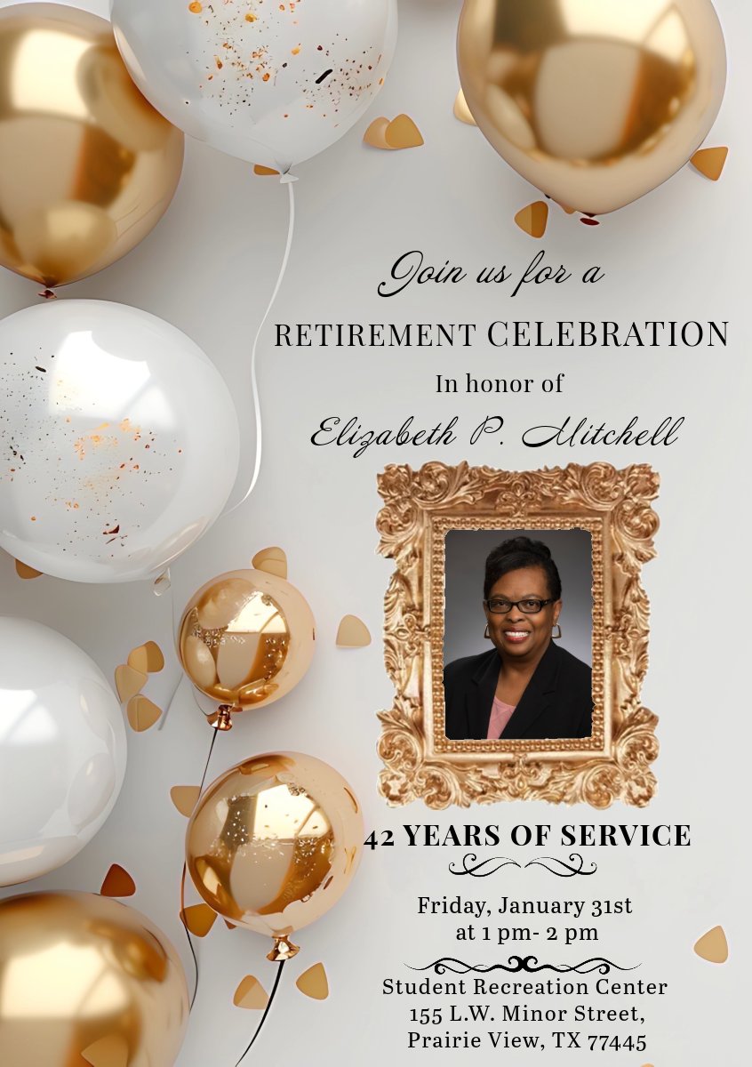A special thank you to our colleague, Elizabeth P. Mitchell for your outstanding 42 years of service. We look forward to celebrating you January 31st! See you there!