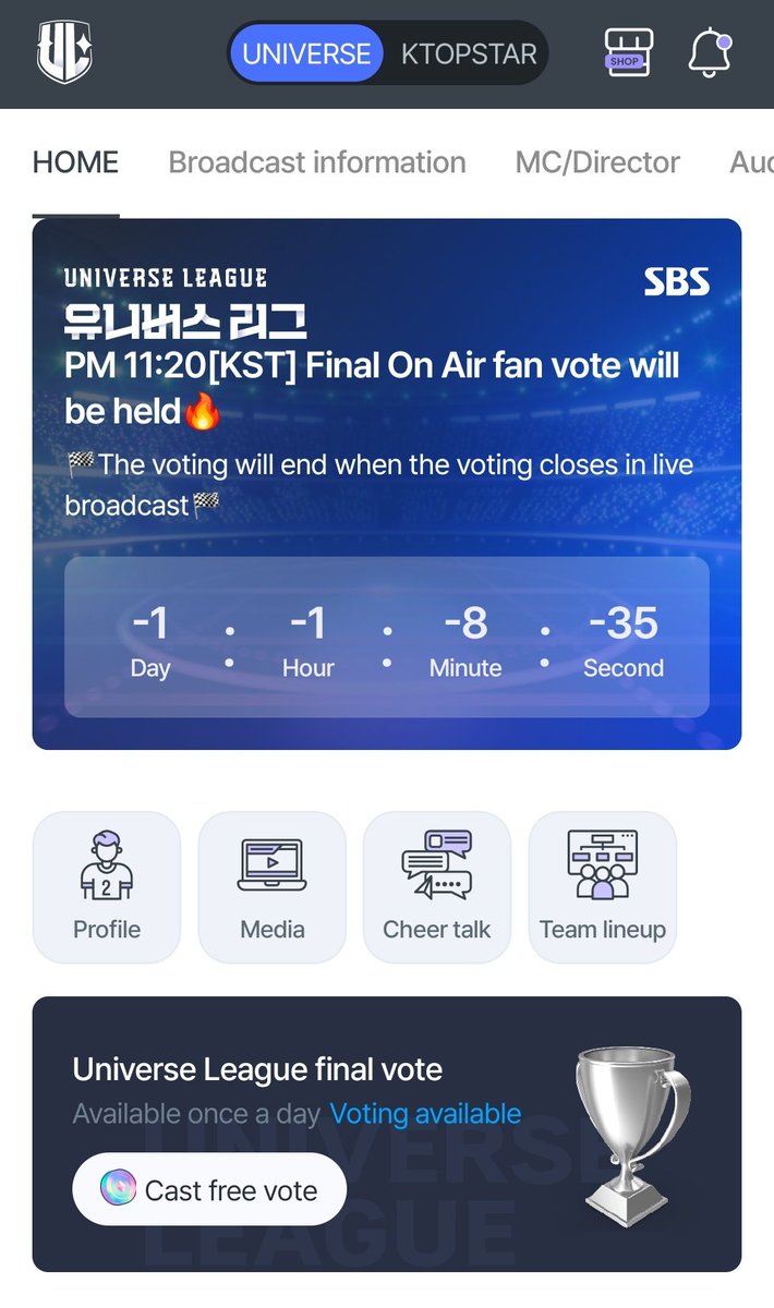 [🗳️] LIVE VOTE IS NOW OPEN ‼️

Don't forget to cast yout votes for Hanseo 🙏🏻 The app may crash sometimes but try your best to enter, remember that Hanseo really need us!

#KOO_HANSEO #universeleague
#구한서  #유니버스리그
