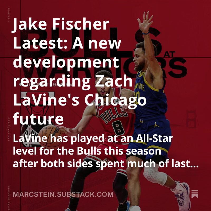 JakeLFischer's tweet photo. Sources to @TheSteinLine: There’s a new development in the trade landscape regarding Zach LaVine’s future with Chicago: https://t.co/yKG0DJBm7i https://t.co/V3l3qvnlbS