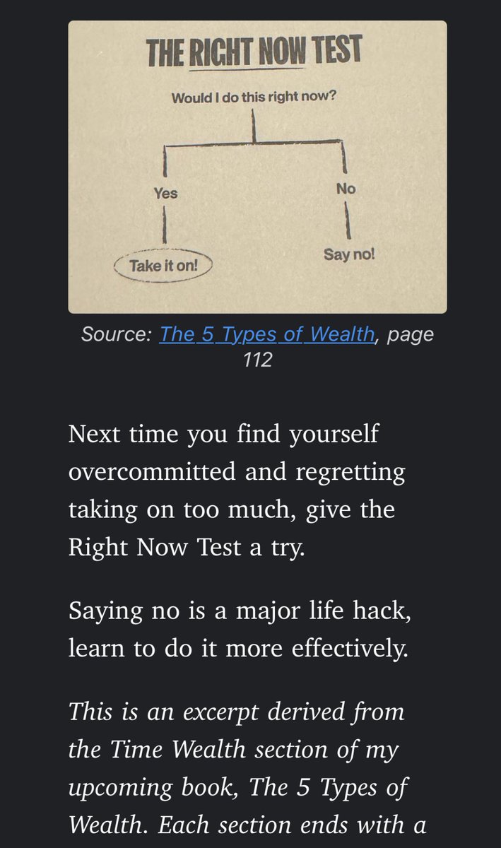 Cass8775's tweet photo. Great mechanism to combat the Yes-Damn effect shared by @SahilBloom in his new book https://t.co/NIwV43bqat