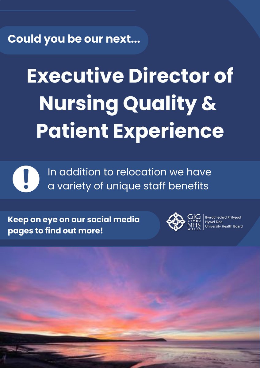 We’ll soon be looking for our next Executive Director of Nursing Quality &amp; Patient Experience.

☑️You could be entitled to a relocation package of up to £8000 (T&amp;C's apply)
☑️We have a variety of unique staff benefits

👀Could this be you?

Keep an eye on our social media pages!