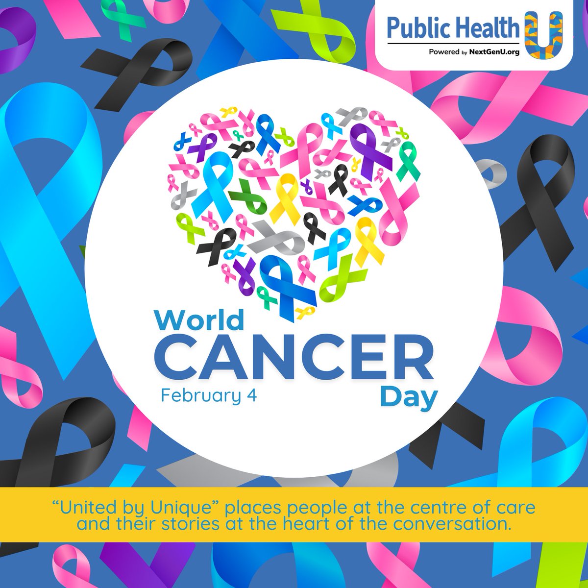 Public_Health_U's tweet photo. This #WorldCancerDay, we honor the strength and resilience of those impacted by cancer.  At Public Health U, we’re committed to empowering communities and advancing equitable, compassionate care for all. 

Register: https://t.co/Puq9jEmsYq https://t.co/v8QH7D8PF0