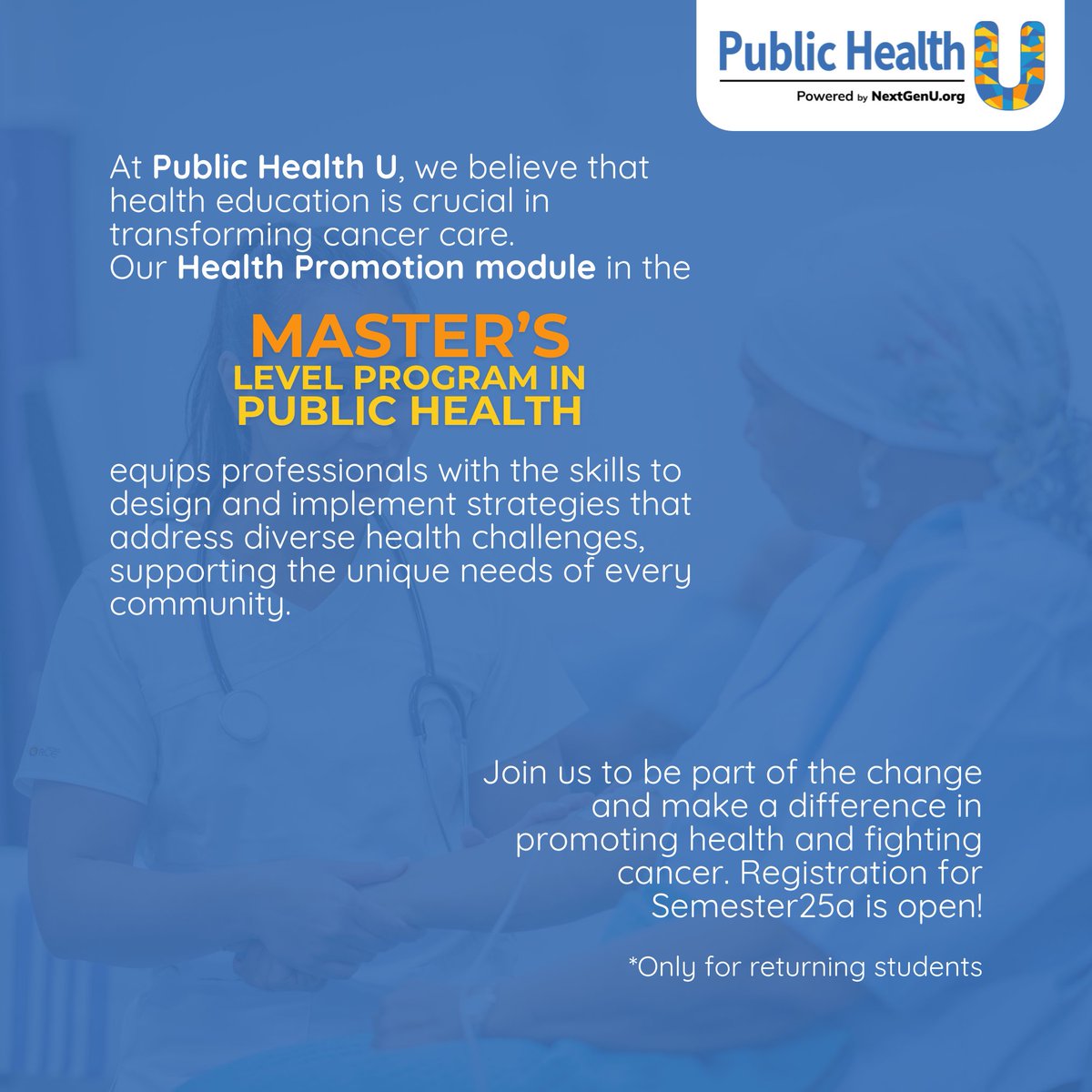 Public_Health_U's tweet photo. This #WorldCancerDay, we honor the strength and resilience of those impacted by cancer.  At Public Health U, we’re committed to empowering communities and advancing equitable, compassionate care for all. 

Register: https://t.co/Puq9jEmsYq https://t.co/v8QH7D8PF0