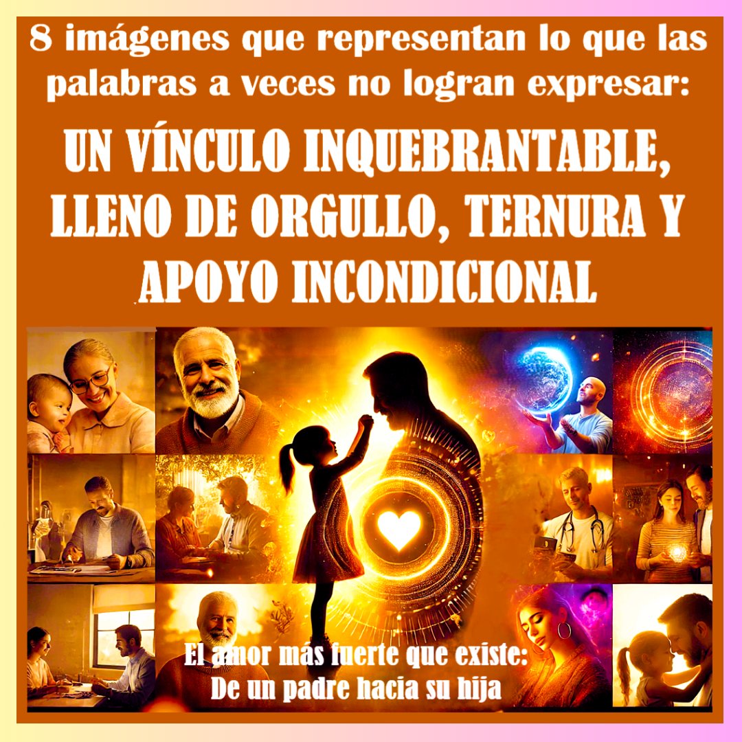 _IntelArt's tweet photo. El amor más fuerte que existe: el de un padre hacia su hija.

8 imágenes únicas con DALL-E 3 q capturan la belleza de este amor incondicional.

Descárgalas gratis y regálale a tu hija un detalle lleno de cariño y significado.

Guarda o te Arrepentirás🧵