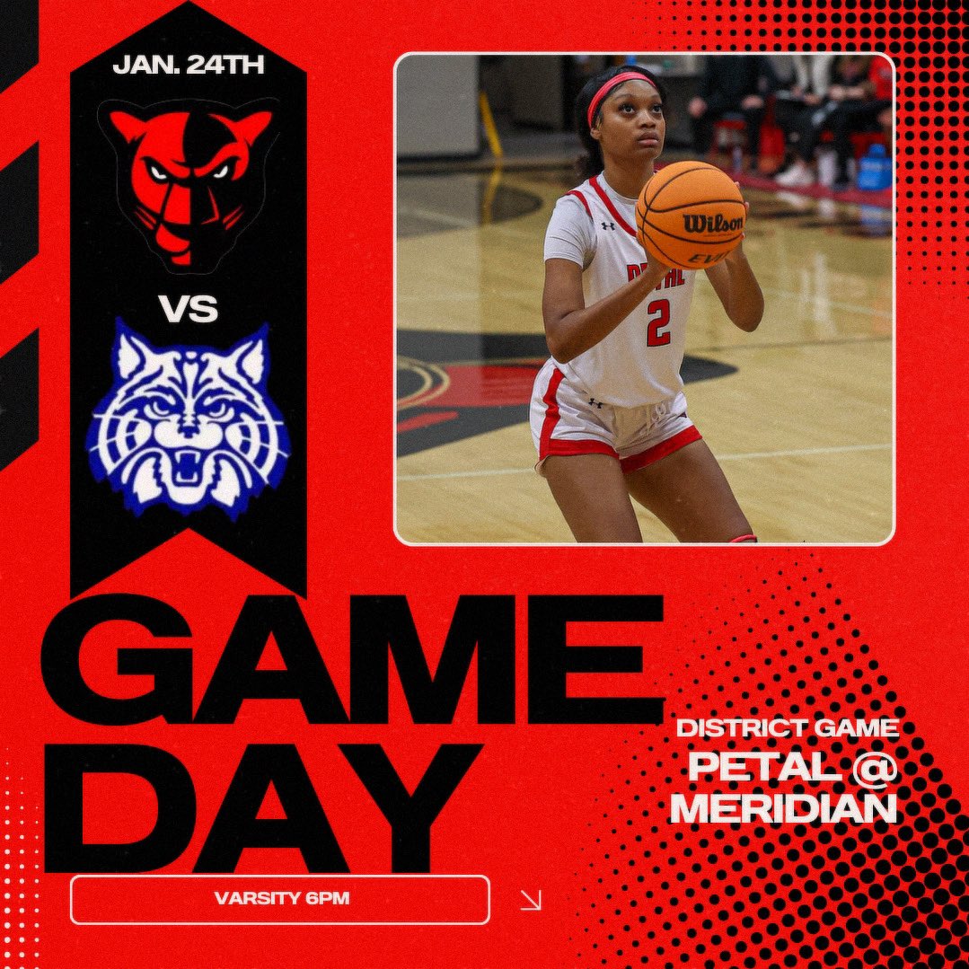 ⚠️GAMEDAY ⚠️

Come out tonight and support your Lady Panthers as we travel to take on the  Lady Wildcats at Meridian High School for district play! 

🆚 Meridian High School
📍 Thee Wildcat Den 
⏰ Varsity 6pm

#WeArePetal #Family 🐾🏀🔴⚪️