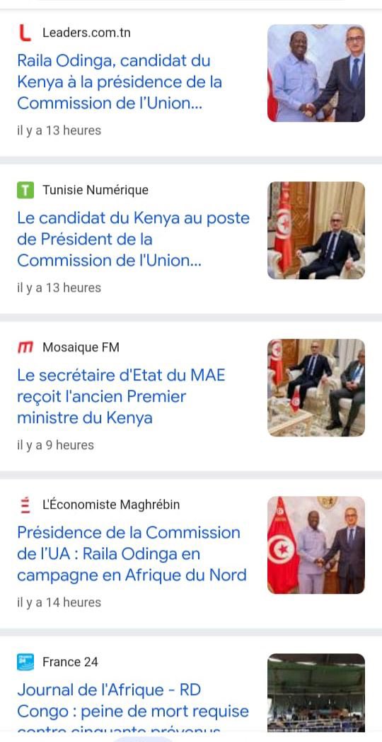 Ambassador Thuku🇰🇪 (@diplomat_thuku) on Twitter photo From East to North Africa, Baba <a href="/RailaOdinga/">Raila Odinga</a>’s leadership resonates far and wide. His warm reception in Tunisia is a testament to his vision for Africa.
#TheAfricanLion From East to North Africa, Baba <a href="/RailaOdinga/">Raila Odinga</a>’s leadership resonates far and wide. His warm reception in Tunisia is a testament to his vision for Africa.
#TheAfricanLion