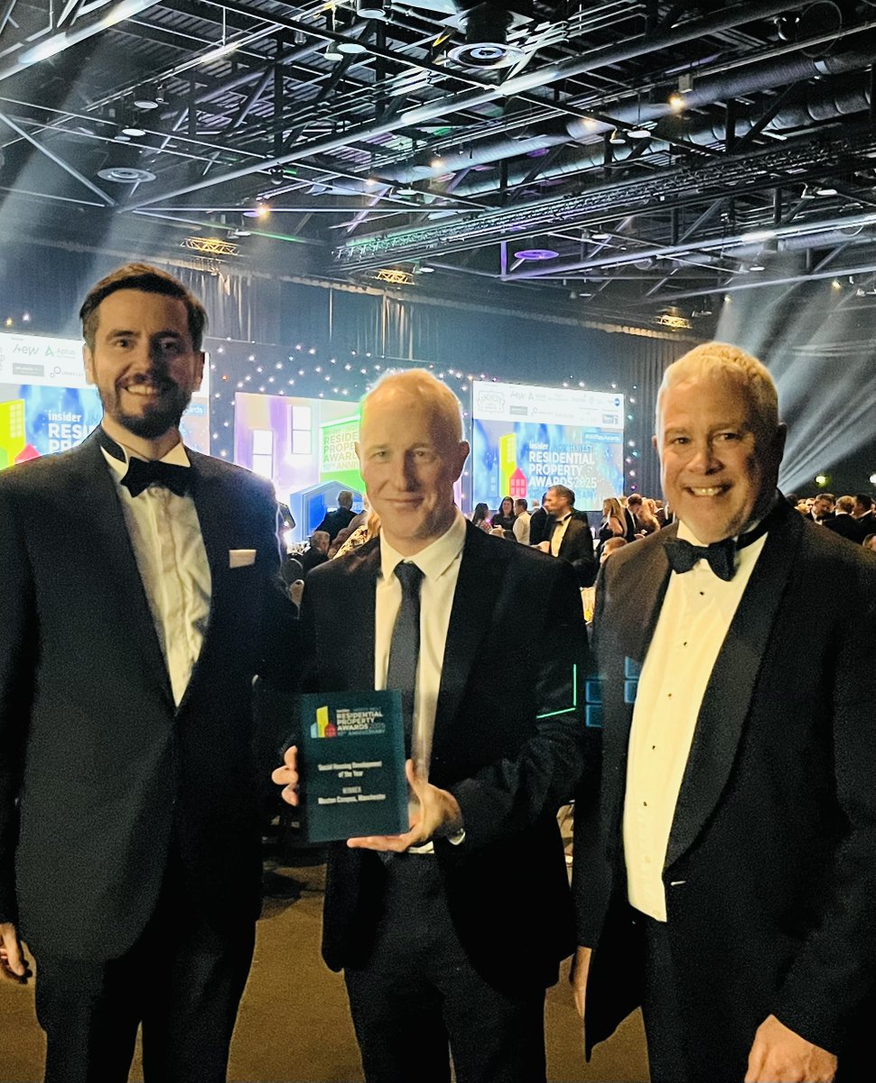Arcus is absolutely delighted to announce that the Moston Campus Housing Scheme was awarded the winners trophy for Social Housing Development of the Year at the Insider North West Residential Property Awards 2025.
Arcus collaborated with <a href="/OneMcr/">One Manchester</a>, <a href="/tpbennettllp/">tp bennett</a> and Watson Group.