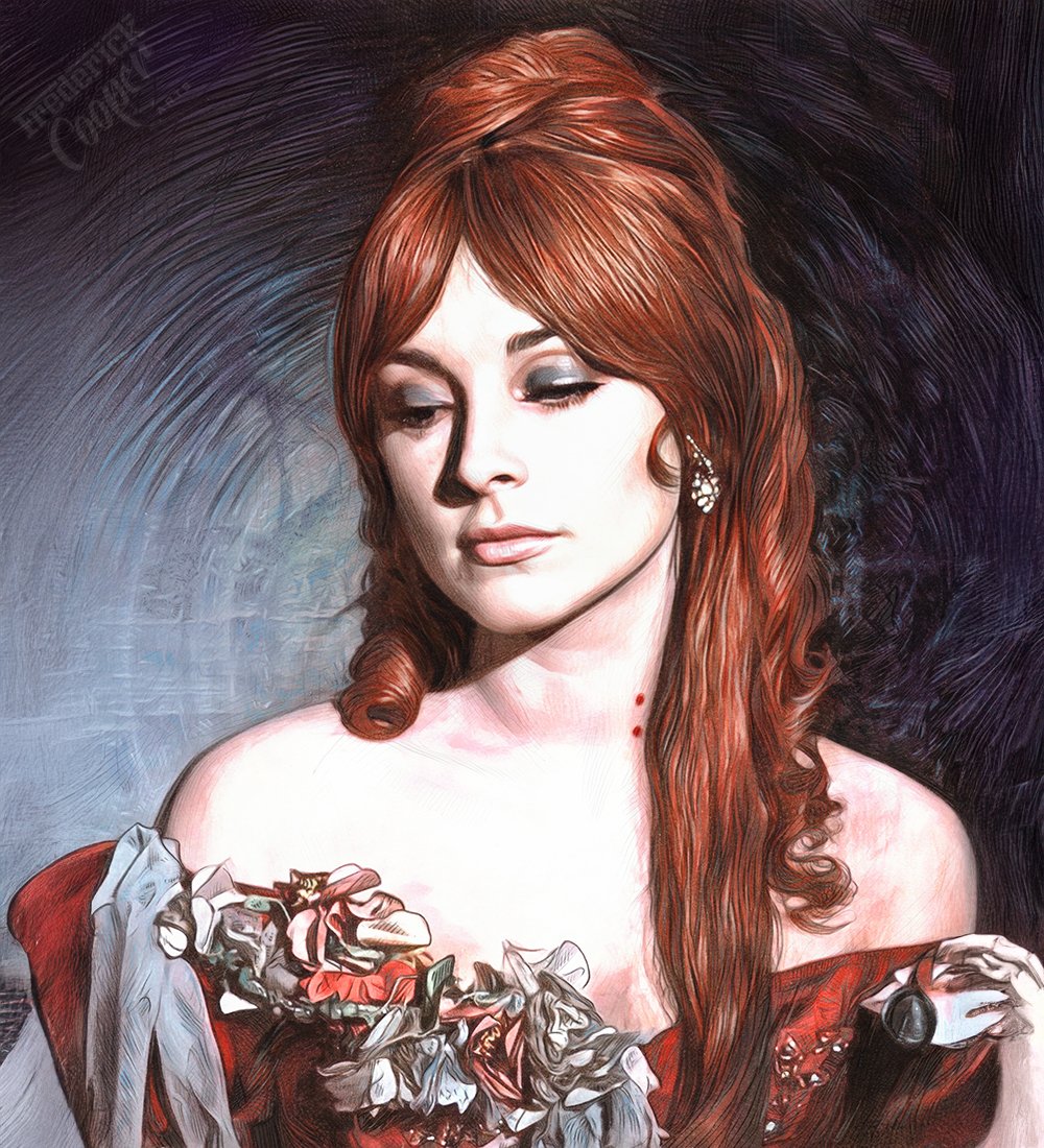 F_CooperArts's tweet photo. Remembering Sharon Tate on her birthday—a talented actress and timeless icon (January 24, 1943 – August 9, 1969). Sharon Tate in 'The Fearless Vampire Killers' colored pencil & marker drawing by Frederick Cooper (2018). #sharontate #ripsharontate #thefearlessvampirekillers #pardonmebutyourteethareinmyneck #vampire #vampireart #vampireartwork #vampireartist #pencildrawing #pencilartist #markerart #marker #markerartist #mixedmedia #mixedmediaart #horrorart #horrorartist #monsterart #monsterartist #classichorror #classichorrormovies #horrorcomedy #art #artistsoninstagram #artist #portrait #frederickcooper #frederickcooperarts #frederickcooperart