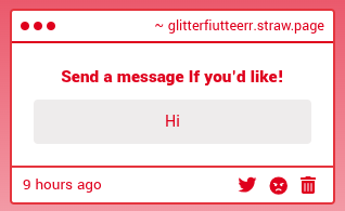 fiutterglitter's tweet image. Hello!
Fiutterglitter