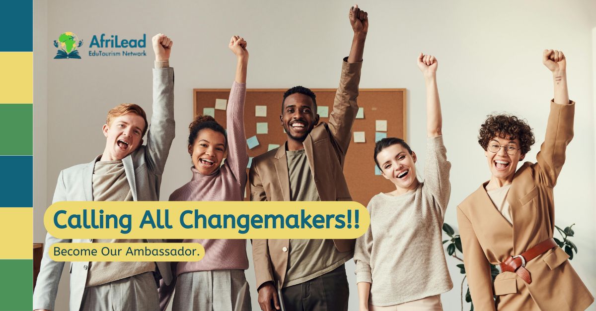 "Are you passionate about social change, #leadership, and community development? 

<a href="/Afrileadnetwork/">AfriLead EduTourism Network</a> is searching for enthusiastic #changemakers to join as #ALENambassadors!

Apply today via info@afrileadnetwork.org 
#futureleadersconnect #youthempowerment #leadershipasapractice