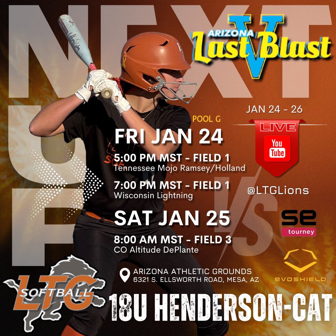 Next ⬆️ AZ Last Blast 💥 ⬇️ #golions <a href="/PGFnetwork/">PGF</a> <a href="/JoeHendersonLTG/">JoeHendersonLTG</a> <a href="/CoachCatLTG/">Cat Carrisosa</a>