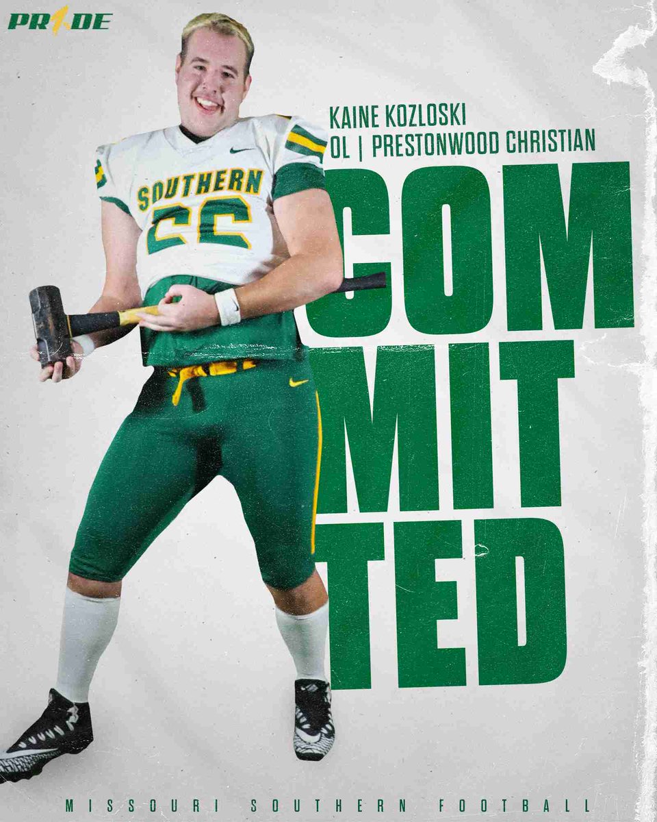 KAINE KOZLOSKI (@kaine_koz) on Twitter photo I am excited and blessed to announce that I have committed to <a href="/mosolions/">Missouri Southern</a> to continue my football career! Forever a Lion!
<a href="/donnieyantis/">Donnie Yantis</a> <a href="/CoachCoreyH/">Coach C. Harbert</a> <a href="/PCALionsFB/">PCAFootball</a> <a href="/ZachFrazier5/">Zach Frazier</a> <a href="/natelivings/">Nate Livings</a> <a href="/CoachNiccum66/">Coach Niccum</a> <a href="/CoachAB_MSSU/">Atiba Bradley</a> <a href="/TJenkins_Moso/">Thomas Jenkins</a> <a href="/TXPrivateFBGuy/">Texas Private School Football</a> <a href="/PCAAthletics/">PCAAthletics</a> I am excited and blessed to announce that I have committed to <a href="/mosolions/">Missouri Southern</a> to continue my football career! Forever a Lion!
<a href="/donnieyantis/">Donnie Yantis</a> <a href="/CoachCoreyH/">Coach C. Harbert</a> <a href="/PCALionsFB/">PCAFootball</a> <a href="/ZachFrazier5/">Zach Frazier</a> <a href="/natelivings/">Nate Livings</a> <a href="/CoachNiccum66/">Coach Niccum</a> <a href="/CoachAB_MSSU/">Atiba Bradley</a> <a href="/TJenkins_Moso/">Thomas Jenkins</a> <a href="/TXPrivateFBGuy/">Texas Private School Football</a> <a href="/PCAAthletics/">PCAAthletics</a>