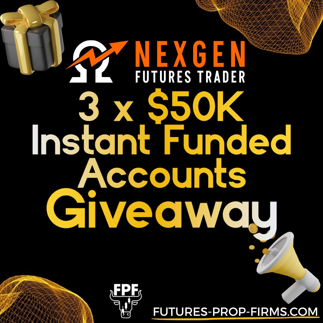 FuturesPropFirm's tweet photo. 🎉 Instant Funded Accounts GIVEAWAY 🎉

I'm teaming up with @nexgen_futures to give away 3 x 50K Instant Funded Accounts
No evaluations - get your funded account immediately!

How to Enter:

🤝 Follow @nexgen_futures & @FuturesPropFirm 
❤️ Like
🔃 Repost
🫂 Tag 3 friends

⌛️ Winners will be announced in 72 Hours.