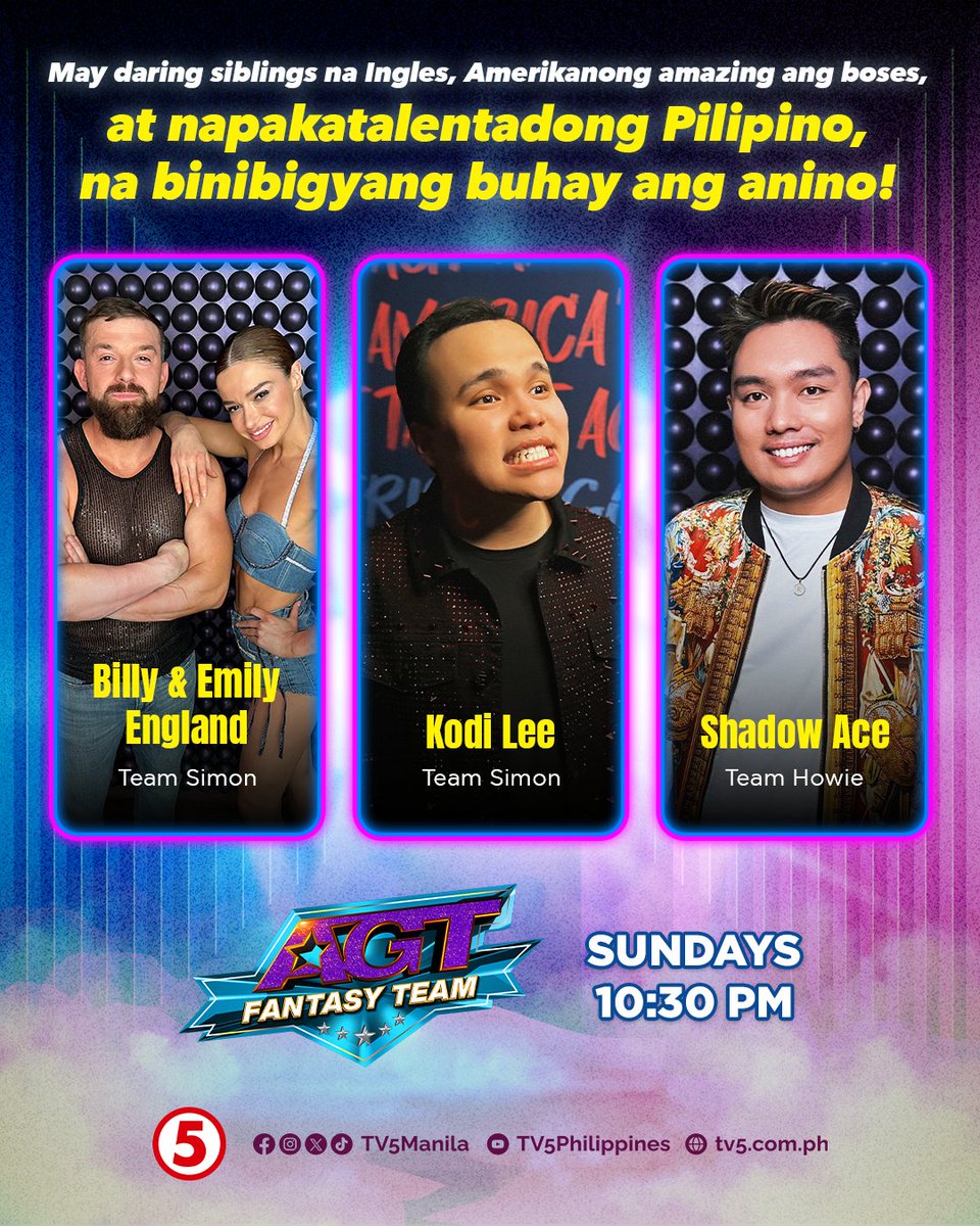 TV5manila's tweet photo. Uy, Philippines! 👏

Pasok sa #TeamHowie si Shadow Ace, a proud Pinoy performer na naging parte noon ng "Pilipinas Got Talent."

Abangan ang mga susunod na makakapasok sa next round this Sunday sa #AmericasGotTalentFantasyTeamTV5, 10:30PM, sa #WeekendTripTV5! https://t.co/kbjgILKZsu