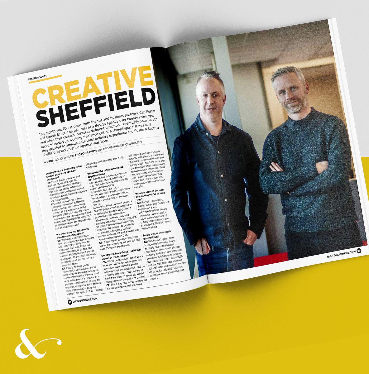 fosterandscott's tweet photo. Check out our Q&amp;A session in the latest version of unLTD magazine. Carl and Gareth share their thoughts and insights as well as dare we say their vast amounts of industry Knowledge! https://t.co/qNLvibO6GC #unltdBusiness #madeInSheffield #SheffieldIsSuper #CreativeSheffield https://t.co/4uOJJGOJJL