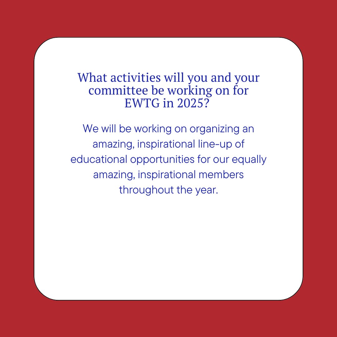 EWTG's tweet photo. Say hello to Jessica! She will be leading efforts to plan our educational programming in 2025. #EWTG #PublicService https://t.co/5IqQpYg0q9