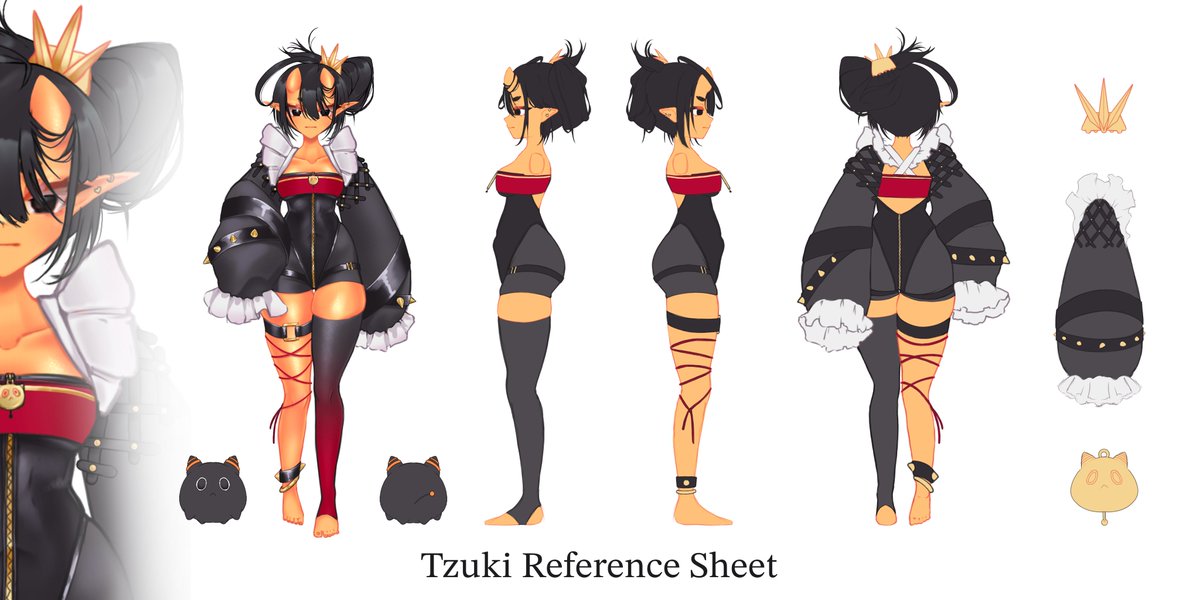 muritzuki's tweet photo. 𝐼 𝑔𝑢𝑒𝑠𝑠 𝑛𝑎𝑝 𝑡𝑖𝑚𝑒 𝑖𝑠 𝑜𝑣𝑒𝑟.. Time to get back to work! 🥱

Orange oni at your service! ☆ Bring me some snacks and we'll get started (｡•̀ᴗ-)✨
I'm Tzuki, your sleepy neighbourhood artist. ♡

🧡 Design Reveal & Outfit Reference 🧡

❤︎ + ↺ are appreciated 🙏
#VTuber ☆ #DesignReveal ☆ #drawtzuki