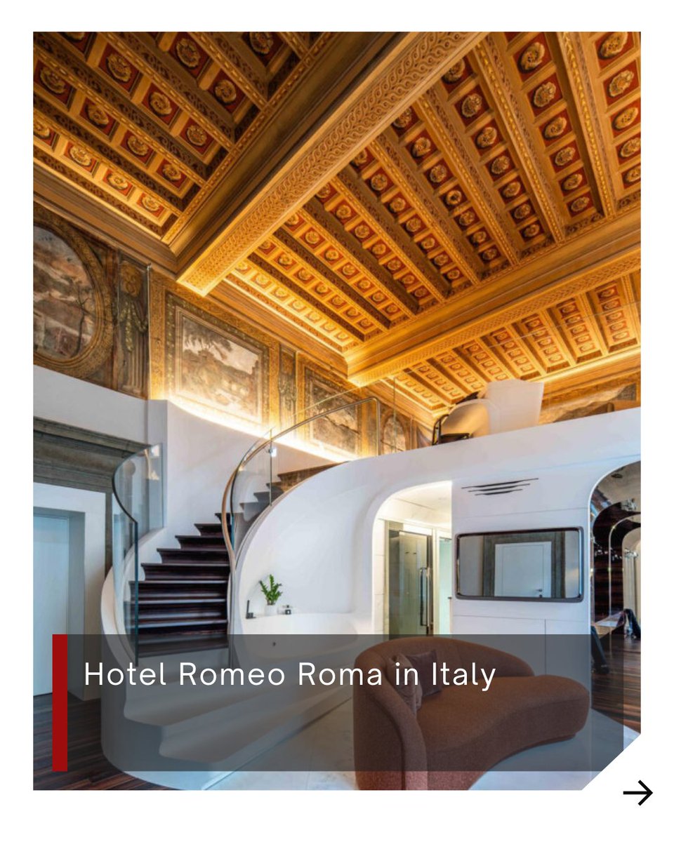 ArchitectsDF's tweet image. Hotel Romeo Roma in Italy

Rome’s architectural heritage, layered from Roman to Baroque eras, inspires the design of Hotel Romeo Roma.

architectsdatafile.co.uk/news/hotel-rom…

#RomeArchitecture #HotelDesign #CulturalHeritage #TrompeLOeil #EternalCity