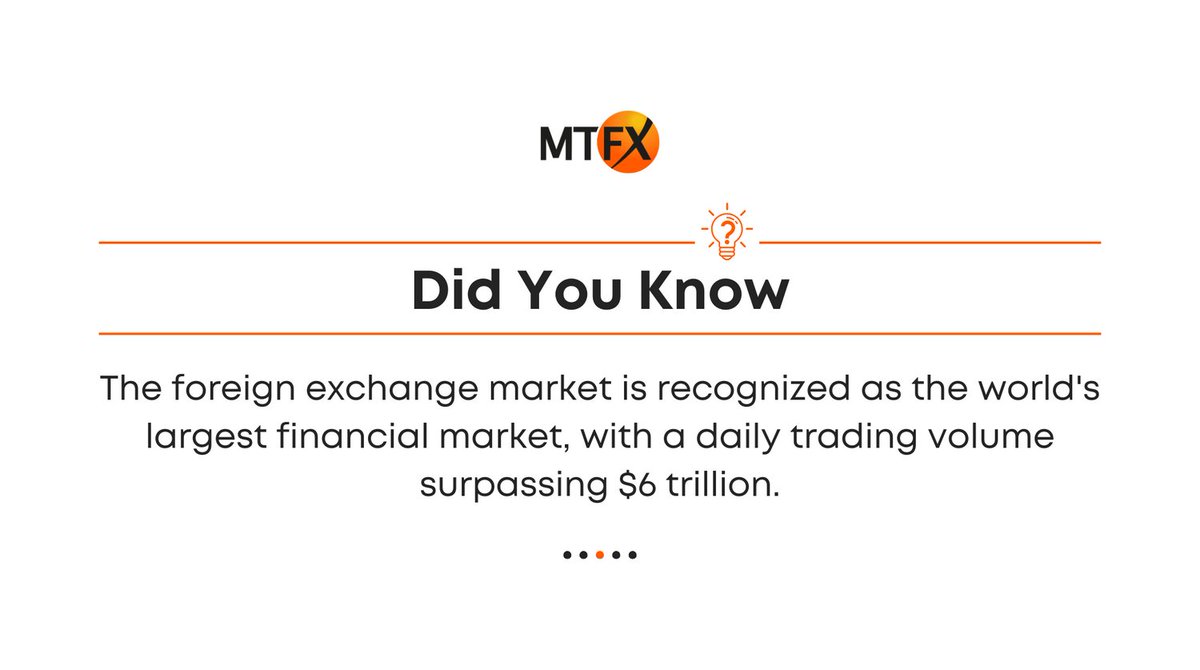 mtfxgroup's tweet photo. #MTFX #MTFXdidyouknow

The foreign exchange market is the largest financial market globally, with a daily trading volume over $6.6 trillion, surpassing all stock and bond markets combined.

Read more: https://t.co/Pf4O0QFcaG

#FunFact #FX #Currency https://t.co/lz1gOT65uZ