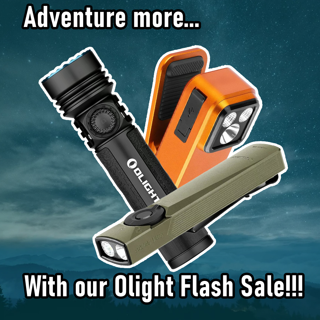 ⏰ Don't miss out!!! Our Olight Flash Sale* ends tonight at midnight EST!!!

🔦Flash Sale: batteryjunction.com/flash-sale

*Only on specific color options*

#batteryjunction #camping #hiking #flashlights #Sale