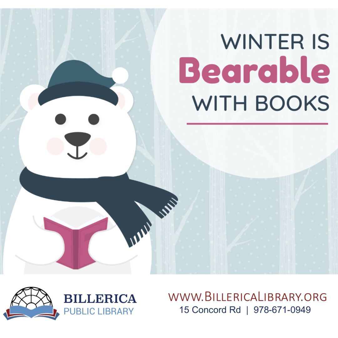 Billerica_Lib's tweet photo. We couldn't agree more! 📚❄️ Books are the perfect antidote to cold New England weather. #BookLovers #NewEnglandWinter #CozyReads https://t.co/8B7GbZfJLW