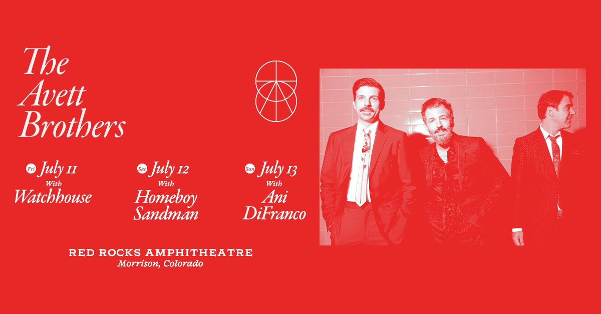 NEW SHOWS: Spend three nights with @TheAvettBros at #RedRocksCO on July 11, 12, and 13 👔 Tickets on sale Friday, Jan. 31 at 10am MT!
