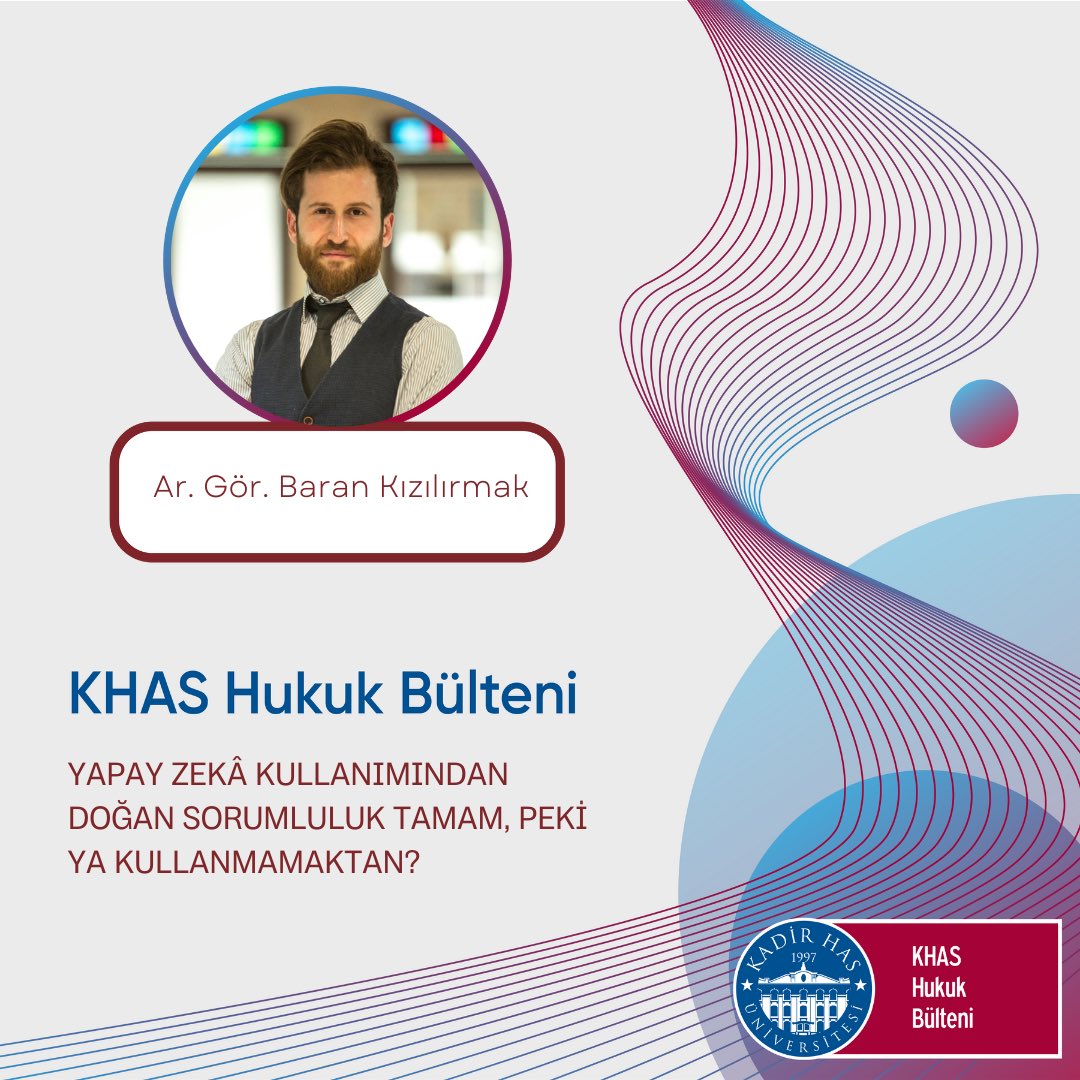 Yapay zekâlı otonom sistemlerin dahil olduğu suçlarda sorumluluğu etraflıca tartıştık. Peki ya kullanmamaktan doğan sorumluluk?

Bir şeyler karaladım. Konunun ilgilisine keyifli okumalar dilerim.

hukukbulteni.khas.edu.tr/bulten/133