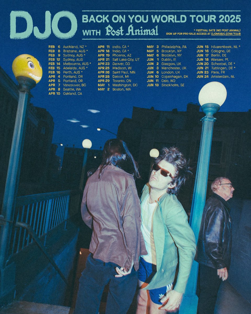 djosource's tweet photo. 🚨| Back On You World Tour with @djotime and @postanimalmusic begins February 6th. Tickets on sale soon! https://t.co/LEnXMIcIv2