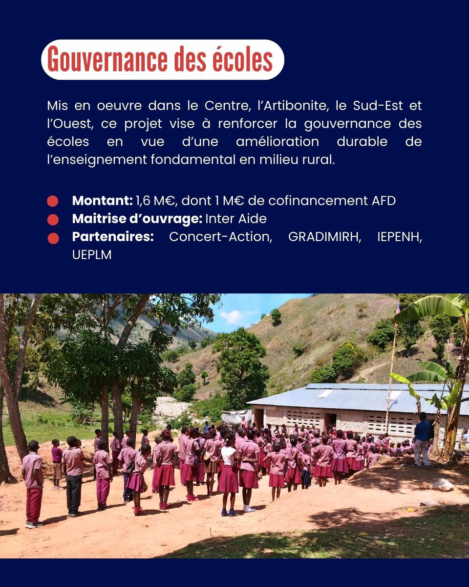 Radhia Oudjani (@oudjaniradhia) on Twitter photo 2/2 📚🌍 Réforme curriculaire, formation des enseignant-e-s, équipement des écoles, alimentation des enfants, gouvernance éducative... les projets financés par l'<a href="/AFD_France/">Agence Française de #Développement (AFD) 🇫🇷 🇪🇺</a> concourent à la transformation du système éducatif haïtien. 2/2 📚🌍 Réforme curriculaire, formation des enseignant-e-s, équipement des écoles, alimentation des enfants, gouvernance éducative... les projets financés par l'<a href="/AFD_France/">Agence Française de #Développement (AFD) 🇫🇷 🇪🇺</a> concourent à la transformation du système éducatif haïtien.