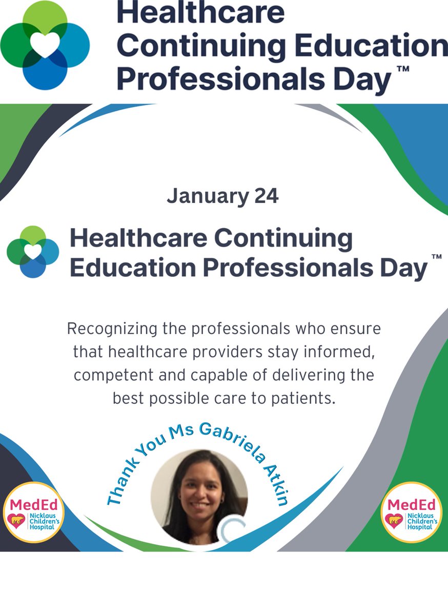 Rani Gereige MD MPH (@rgereigekidsdoc) on Twitter photo Happy Healthcare Continuing Education Professionals Day to all CE professionals from <a href="/Nicklaus4Kids/">Nicklaus Children's</a> <a href="/nicklausmeded/">Nicklaus Med Ed</a>. You are all a key to advancing our educational mission Happy Healthcare Continuing Education Professionals Day to all CE professionals from <a href="/Nicklaus4Kids/">Nicklaus Children's</a> <a href="/nicklausmeded/">Nicklaus Med Ed</a>. You are all a key to advancing our educational mission
