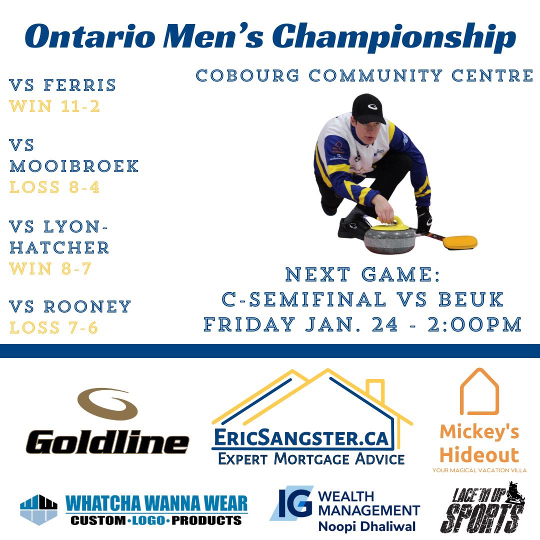 Some great battles so far through the triple knockout this week at the Ontario Provincial Championship in Cobourg! 

You can watch our next game vs Team Beuk on YourTV Peterborough-Lindsay YouTube: youtube.com/@yourtvptbo?si…

Keep up with the action on teammulima.ca💻