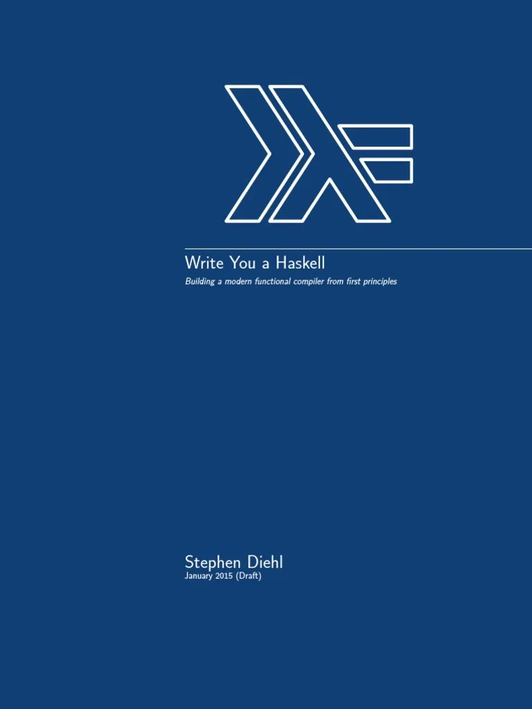 ecomputerbooks's tweet photo. Write You a Haskell: Building a Modern Functional Compiler - https://t.co/mJezQ4tvR2

Look for "Read and Download Links" section to download. Follow/Connect me if you like this post.

#Compiler #Haskell #FunctionalProgramming #HaskellLang #HaskellProgramming https://t.co/q7KLmWBSEE