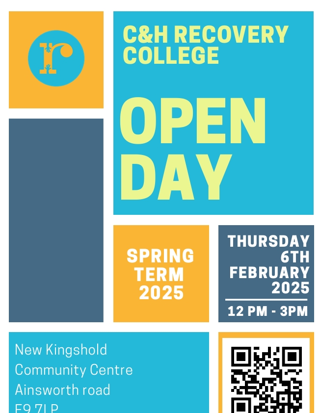 Join the City and Hackney Recovery College for their Open Day on Thursday, 6 February from 12pm to 3pm.