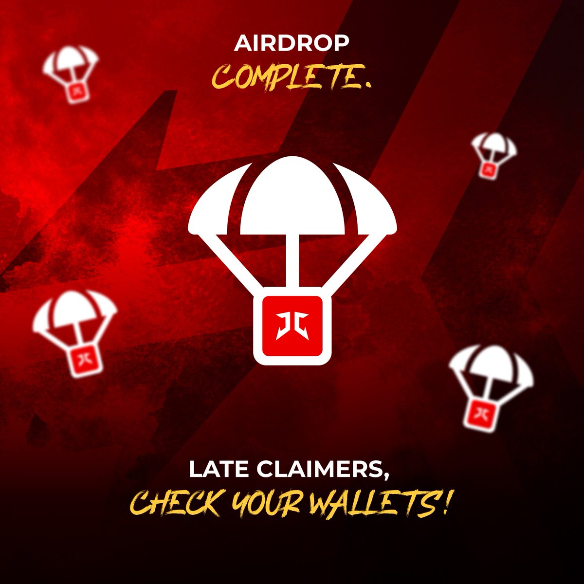 .🪂 AIRDROP COMPLETE! 🪂.

Late claimers, it’s time. Check your wallets! 👀

Your NFTs have officially landed.

If you don’t see them, please check your hidden folder. 🗂️

Let’s paint the timeline red with your epic reveals! 🔴

#PaintTheTimelineRed

#EarningReputation