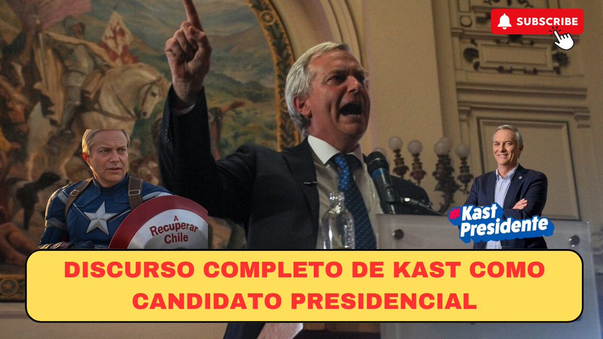 Gorderizador's tweet photo. 🔴Se perdieron el BRUTAL discurso de Kast en el ex congreso❓ #KastPresidente #Kast2026

🇨🇱 José Antonio Kast oficializa su candidatura presidencial: "El momento de actuar es ahora" 🔥

🔥 Desde el Ex Congreso Nacional y ante cientos de adherentes, José Antonio Kast oficializó su proclamación como candidato presidencial con un discurso cargado de convicción y un llamado claro a recuperar la estabilidad, el orden y la esperanza en Chile.

💬 Kast aseguró: "Chile está al borde del abismo. La libertad, el orden y nuestro futuro están gravemente amenazados". Reafirmó la importancia de la familia como pilar de la sociedad y destacó su compromiso con los valores tradicionales, la defensa de la vida y el derecho de los padres a educar a sus hijos.

🛑 "El momento de actuar es ahora. Vamos a recuperar Chile con audacia, determinación y amor por nuestra tierra".

https://t.co/btKg8bsfSM