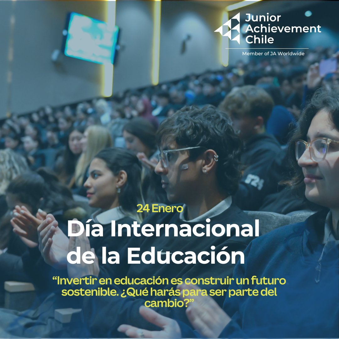 JA_Chile's tweet photo. En el Día Internacional de la Educación, hacemos un llamado a las empresas a liderar una transformación profunda. La educación no solo cambia vidas, sino que construye comunidades más prósperas y equitativas. https://t.co/trYWnpcWFD