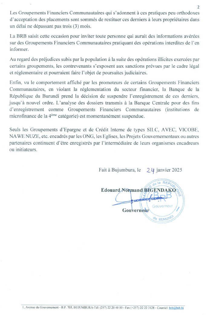 BankiNkuru's tweet photo. Face à une recrudescence d’opérations illicites exercées par certains #Groupements Financiers communautaires (GFC), dès ce 24/01/2025, les GFC qui ont accepté des placements sont sommés de les restituer à leurs propriétaires dans un délai ne dépassant pas trois mois.
Détails 👇 https://t.co/qeEUyUqnsI