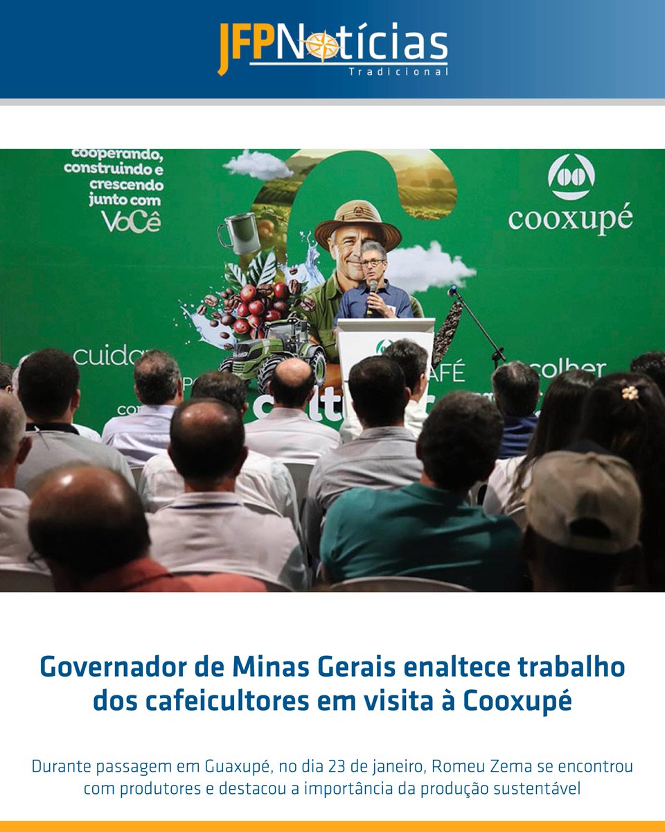 jfpnoticias's tweet photo. Governador de Minas Gerais enaltece trabalho dos cafeicultores em visita à Cooxupé
#JFPNoticias #MonteSantodeMinas #Noticias #RomeuZema #Cooxupé #Cafeicultura #MinasGerais #Café #Produtores #Agronegócio #Guaxupé #Sustentabilidade #Investimento
https://t.co/Qmj4uydkcR https://t.co/LGCbpCHzfR