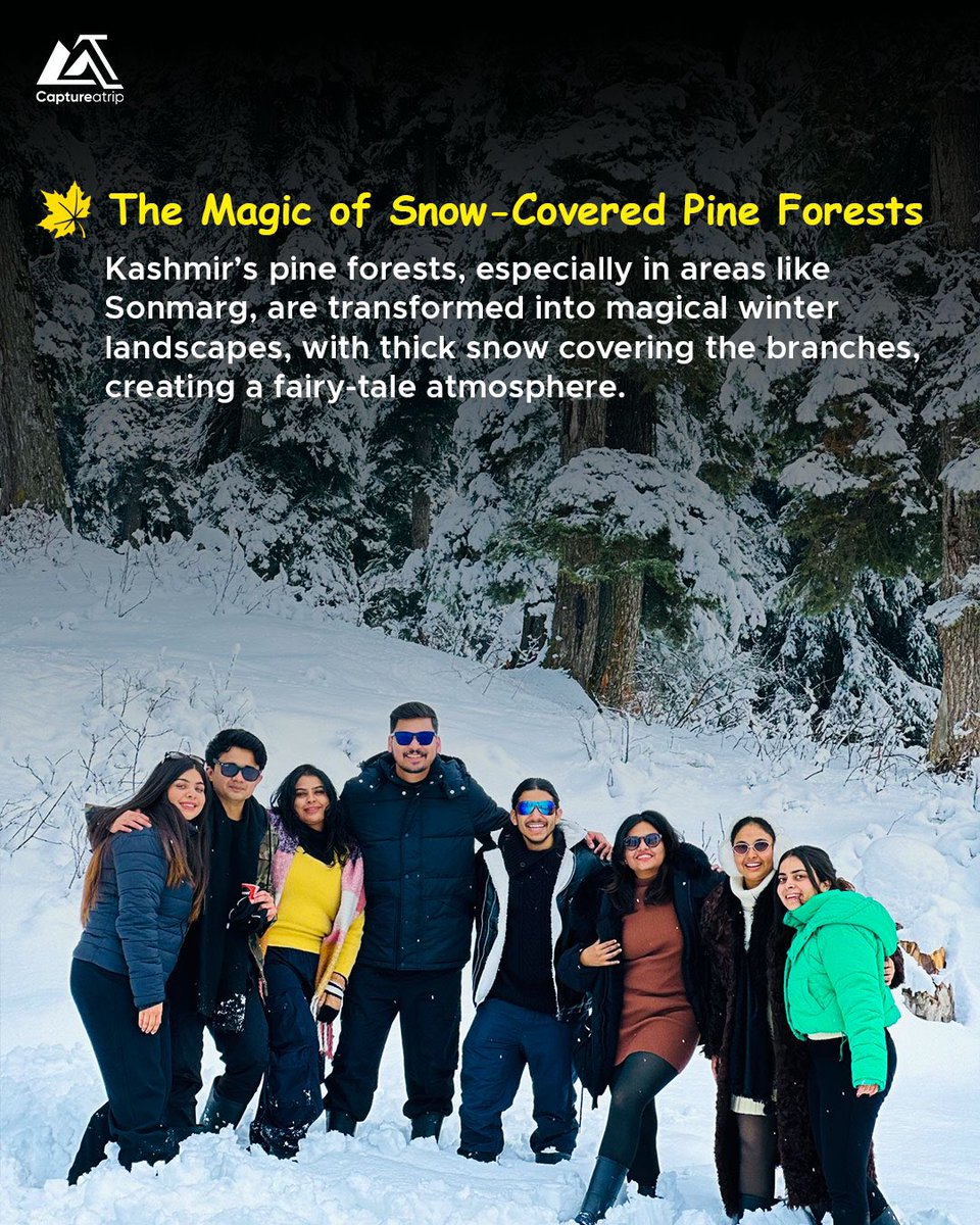 captureatrip's tweet photo. Step into the snowy paradise of Kashmir! ❄️ 

From breathtaking views to serene lakes, winter here is pure magic
Ready for the adventure? 🏔️✨

Join our fun community departures: 
➡️ 08th February 
➡️ 15th February 
➡️ 22nd February https://t.co/TQ7Fj9QCuv