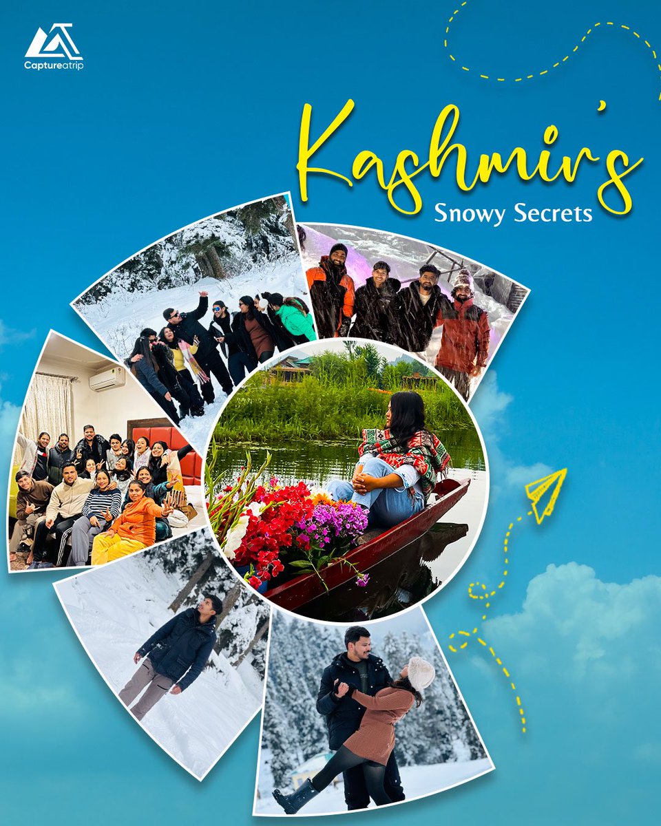 captureatrip's tweet photo. Step into the snowy paradise of Kashmir! ❄️ 

From breathtaking views to serene lakes, winter here is pure magic
Ready for the adventure? 🏔️✨

Join our fun community departures: 
➡️ 08th February 
➡️ 15th February 
➡️ 22nd February https://t.co/TQ7Fj9QCuv