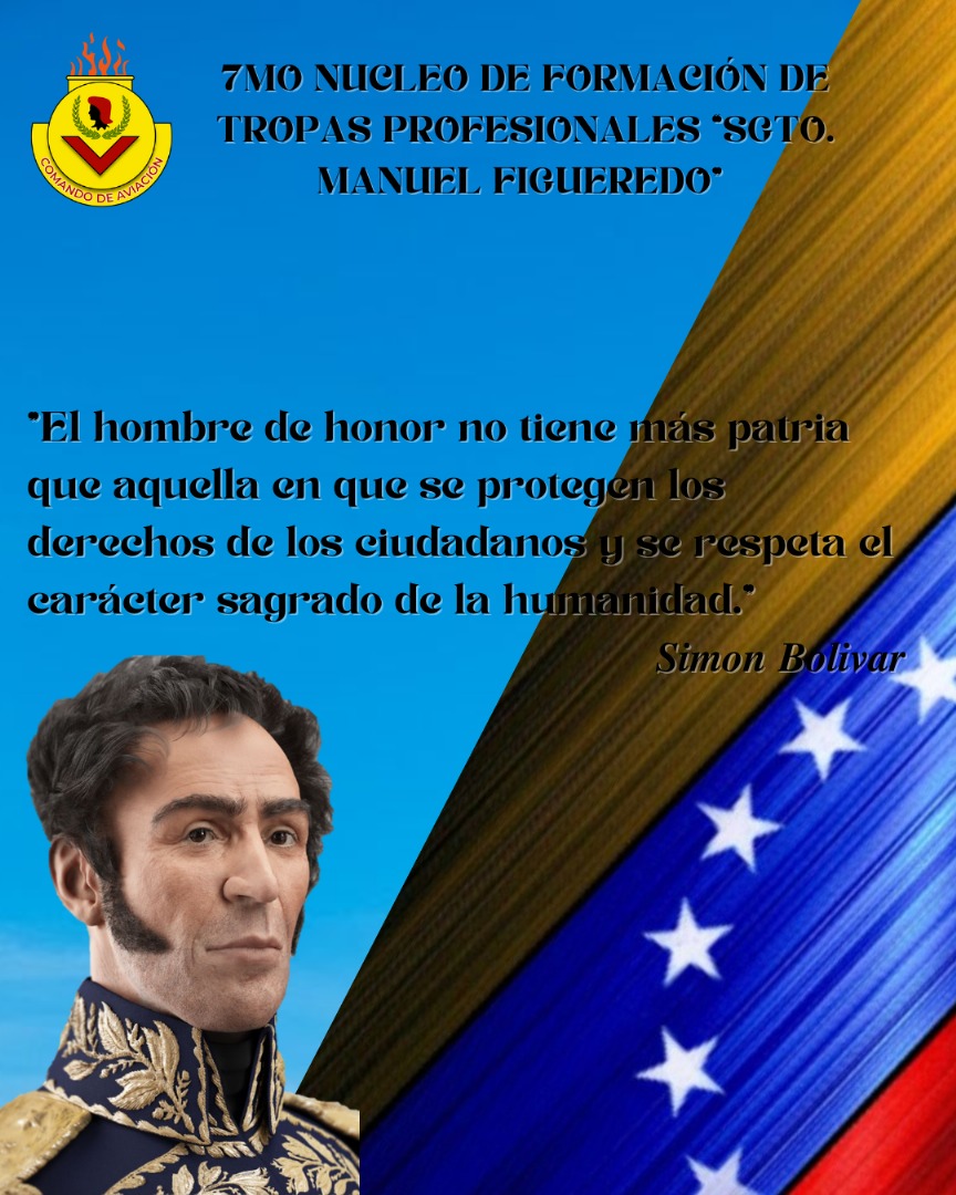 EJB_7MONUCLEO's tweet photo. PENSAMIENTO DEL LIBERTADOR DE LA PATRIA GRANDE. SIMÓN BOLIVAR.

#Solounidosvenceremos
#Cunadelsargentoaviador https://t.co/LHWsYYmVfB