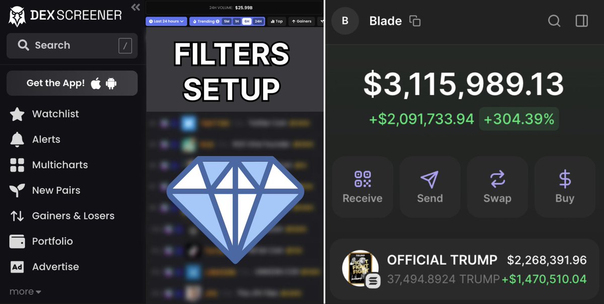 BladeDefi's tweet photo. I've made over $2,000,000 on $TRUMP memecoin

Every $100 invested will turn into $100k with right setup

Now I am ready to reveal my sniper secrets with you

You have 24 hours before i delete everything, here is a guide👇🧵 https://t.co/X2AWAgFs30